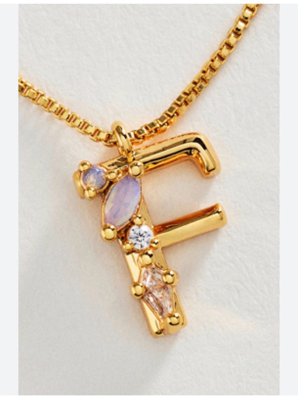 NWT Anthropologie Crystal F Necklace